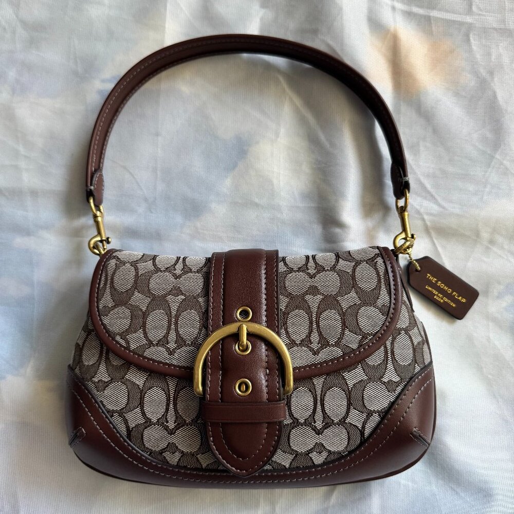 COACH Soho Flap Bag in Crystal Signature Jacquard